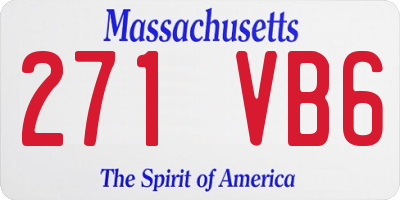 MA license plate 271VB6