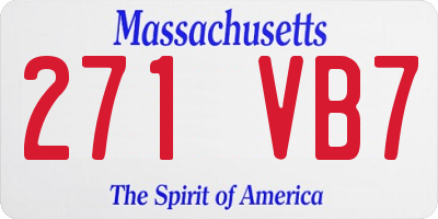 MA license plate 271VB7
