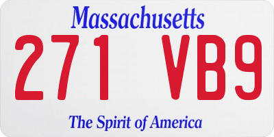 MA license plate 271VB9