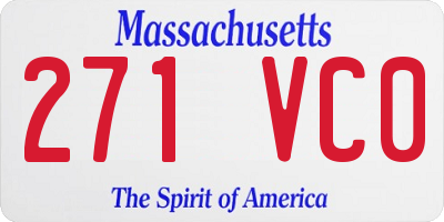 MA license plate 271VC0