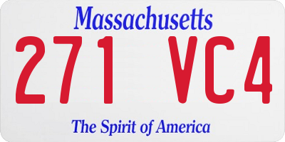 MA license plate 271VC4