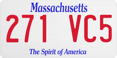 MA license plate 271VC5