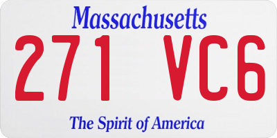 MA license plate 271VC6