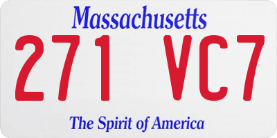 MA license plate 271VC7