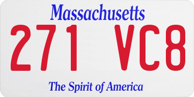 MA license plate 271VC8
