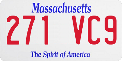 MA license plate 271VC9
