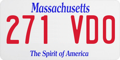 MA license plate 271VD0