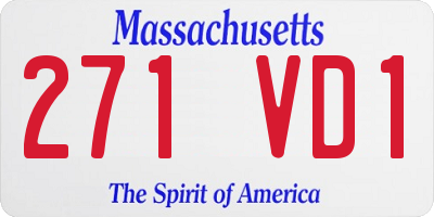 MA license plate 271VD1