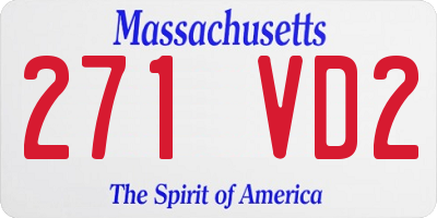 MA license plate 271VD2