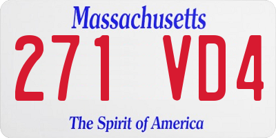 MA license plate 271VD4