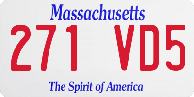 MA license plate 271VD5