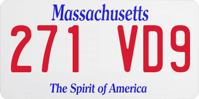 MA license plate 271VD9
