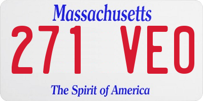 MA license plate 271VE0