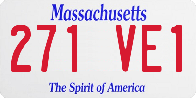 MA license plate 271VE1