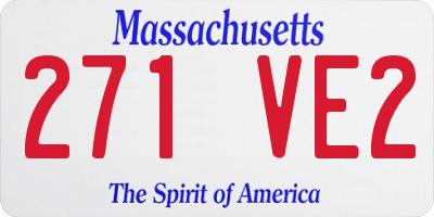MA license plate 271VE2
