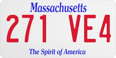 MA license plate 271VE4