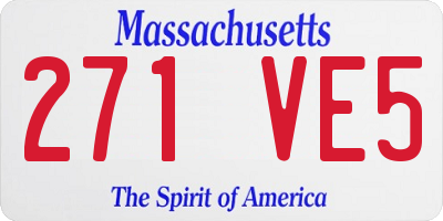 MA license plate 271VE5