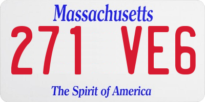 MA license plate 271VE6