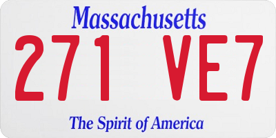 MA license plate 271VE7