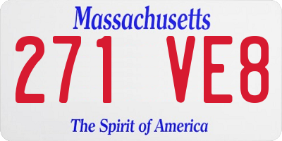 MA license plate 271VE8