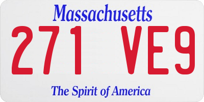 MA license plate 271VE9