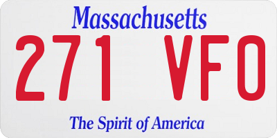 MA license plate 271VF0