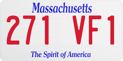 MA license plate 271VF1