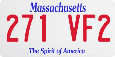 MA license plate 271VF2