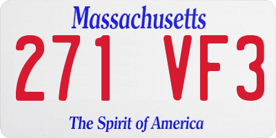 MA license plate 271VF3