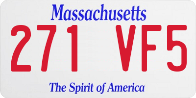 MA license plate 271VF5