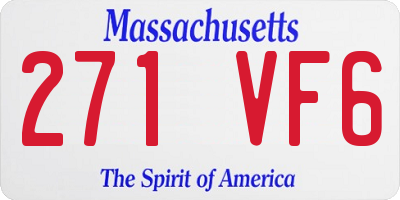 MA license plate 271VF6
