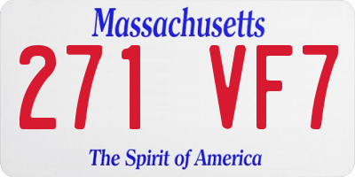 MA license plate 271VF7