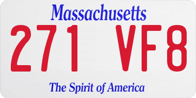 MA license plate 271VF8