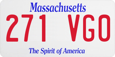 MA license plate 271VG0