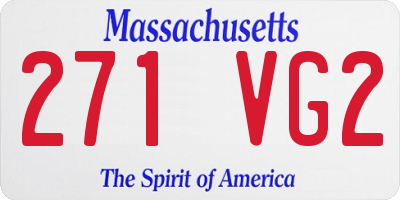 MA license plate 271VG2