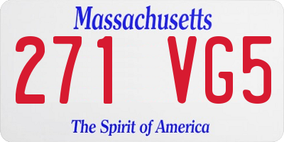 MA license plate 271VG5