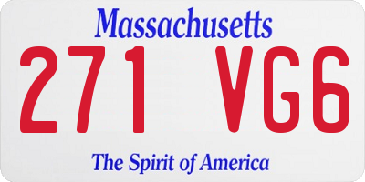 MA license plate 271VG6