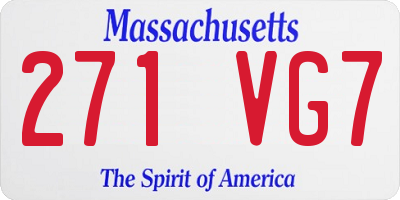MA license plate 271VG7