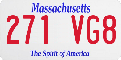 MA license plate 271VG8