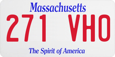 MA license plate 271VH0