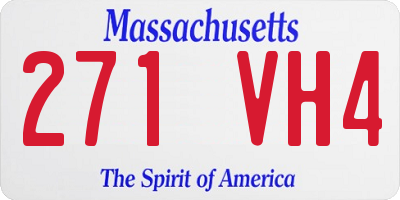 MA license plate 271VH4