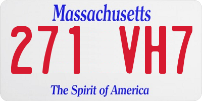 MA license plate 271VH7
