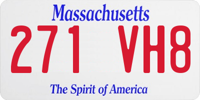 MA license plate 271VH8
