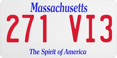 MA license plate 271VI3