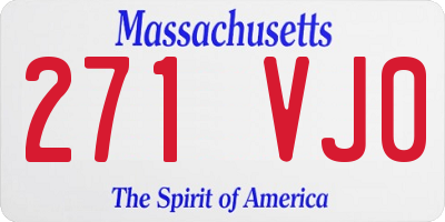 MA license plate 271VJ0