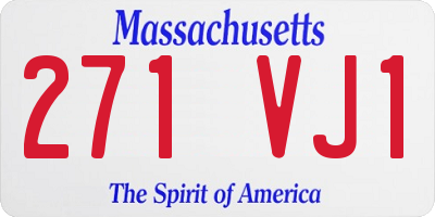 MA license plate 271VJ1