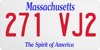 MA license plate 271VJ2
