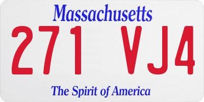 MA license plate 271VJ4