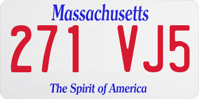 MA license plate 271VJ5