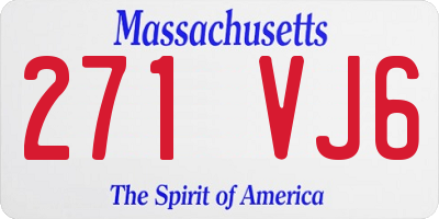 MA license plate 271VJ6